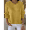 Women's Crew Neck Knit Sweater in Yellow