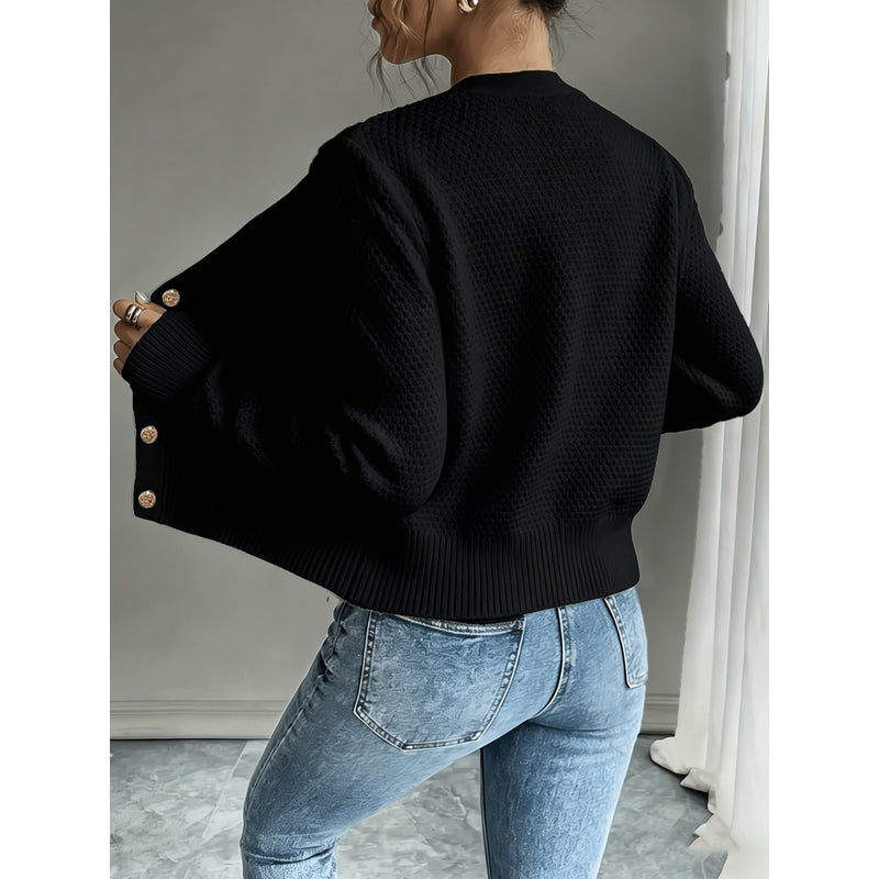 Women's Cropped Cable Knit Cardigan – alternate view 1