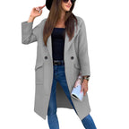 Women's double breasted long coat – styled view 2
