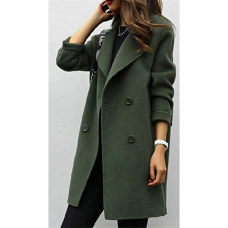 Women's Double Breasted Wide Lapel Coat additional view 4