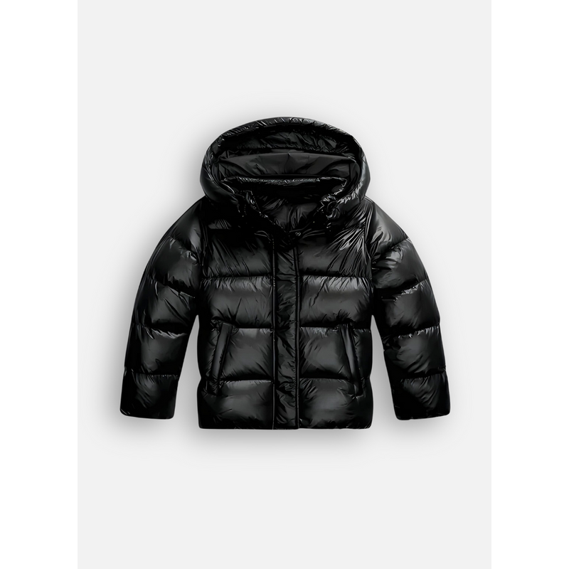 Women's Glossy Hooded Puffer Jacket additional view 4