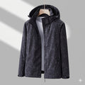 Women's hooded outdoor jacket in black – front view