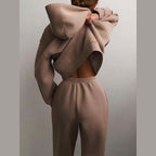 Women's hooded sweatshirt and jogger set – styled view 1