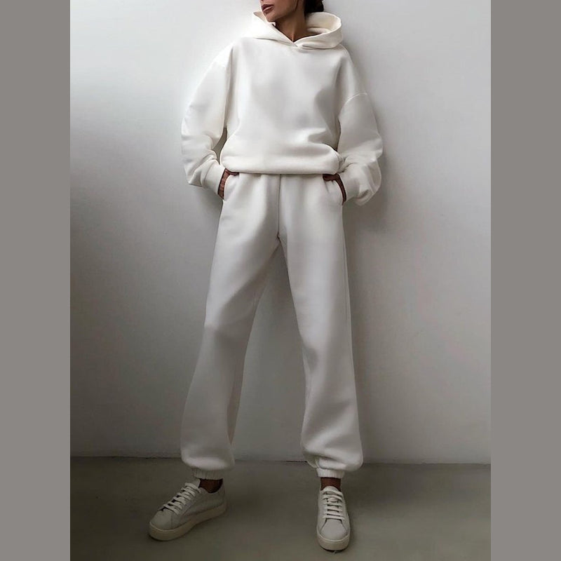 Women's hooded sweatshirt and jogger set – styled view 2