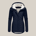 Women's Hooded Winter Jacket with Plush Lined Hood in Blue