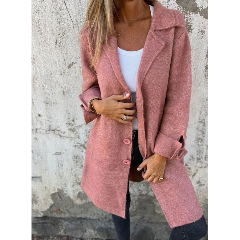 Women's Lapel Knit Cardigan Coat – additional view 1