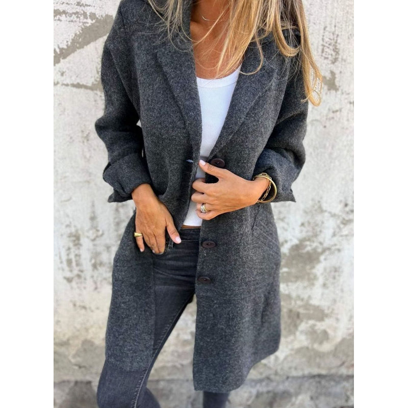 Women's Lapel Knit Cardigan Coat – additional view 3