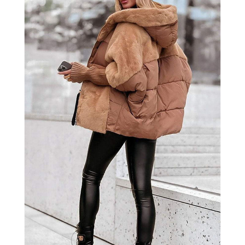 Women's Oversized Hooded Teddy Jacket – alternate view 4