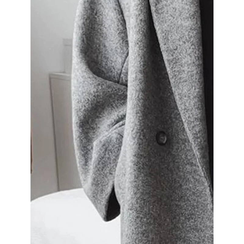 Women's Oversized Long Coat with Wide Lapels – alternate view 2