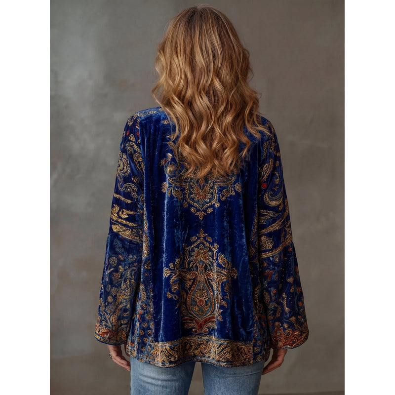 Women's Printed Kimono Jacket with Boho Pattern additional view 4