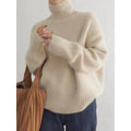 Women's Relaxed Turtleneck Sweater in Beige