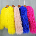 Women's shaggy faux fur jacket – styled view 2