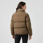 Women's short puffer jacket with fleece lining – styled view 4