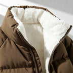 Women's short puffer jacket with fleece lining – styled view 5