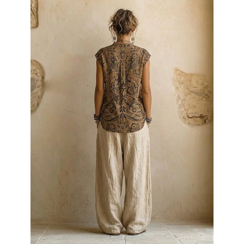 Women's Three-Piece Set with Long Shirt Coat – alternate view 2