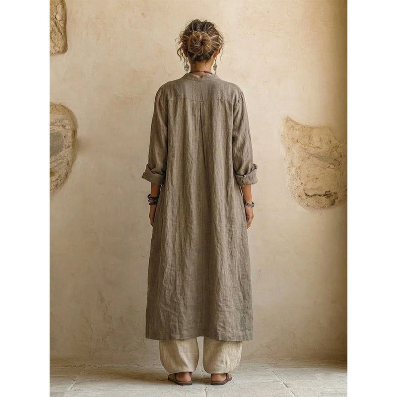 Women's Three-Piece Set with Long Shirt Coat – alternate view 4