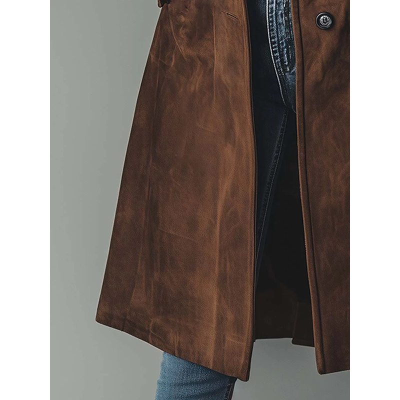 Women's Vintage Style Trench Coat with Lapel Collar additional view 7