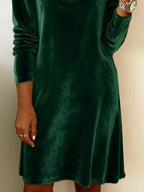 Women's Cowl Neck Long Sleeve Dress Autumn Winter
