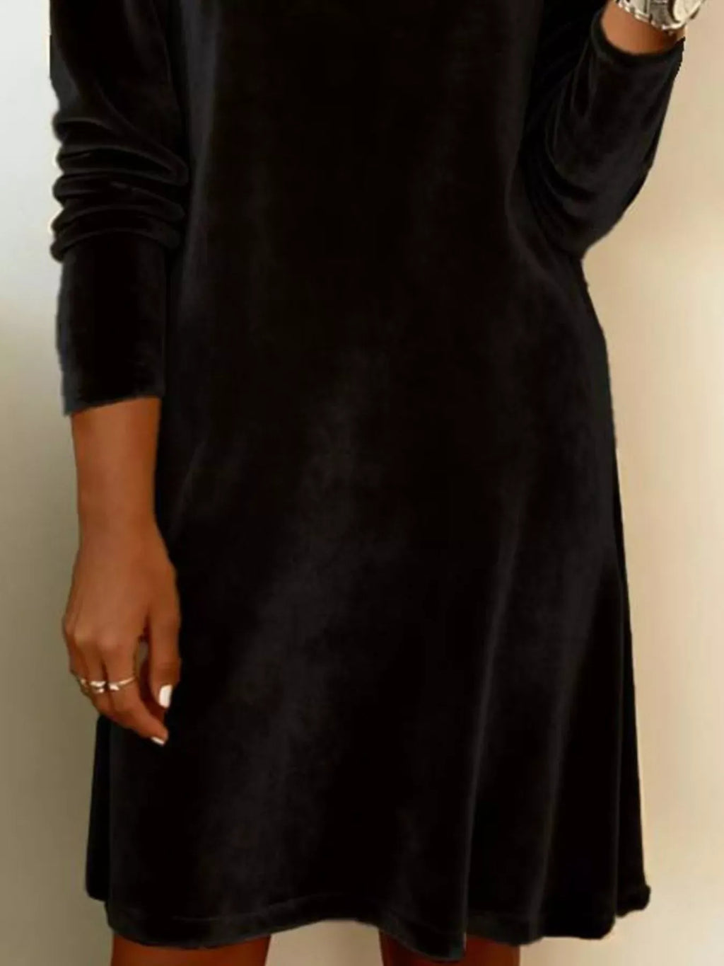Women's Cowl Neck Long Sleeve Dress Autumn Winter